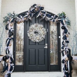 Photo of door decorated for the holidays