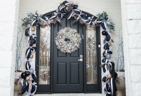 Photo of door decorated for the holidays