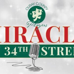 Graphic saying Miracle on 34th Street with a radio microphone