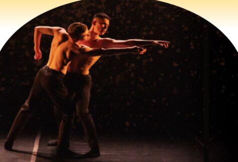 Photo of two dancers on stage for Dance Aspen Ember Glow