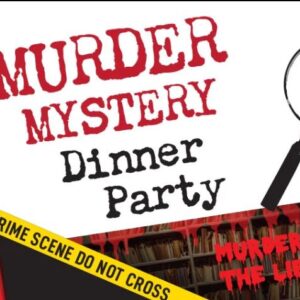 Poster with lettering Murder Mystery Dinner Party