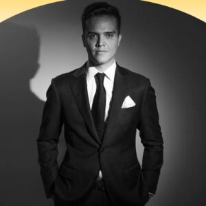 Black and white photo of Santiago Michel