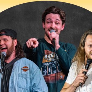 Smiling faces of three Unteachables comedians