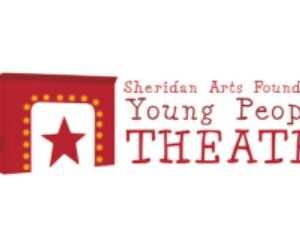Red logo saying Sheridan Arts Foundation Young People's Theater
