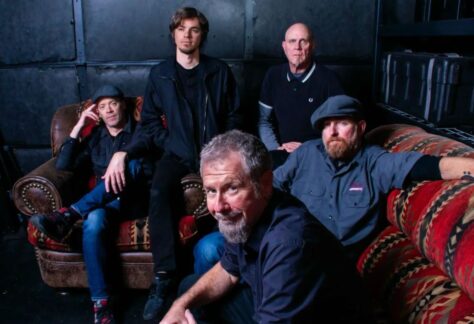 5 male members of Young Dubliners sitting